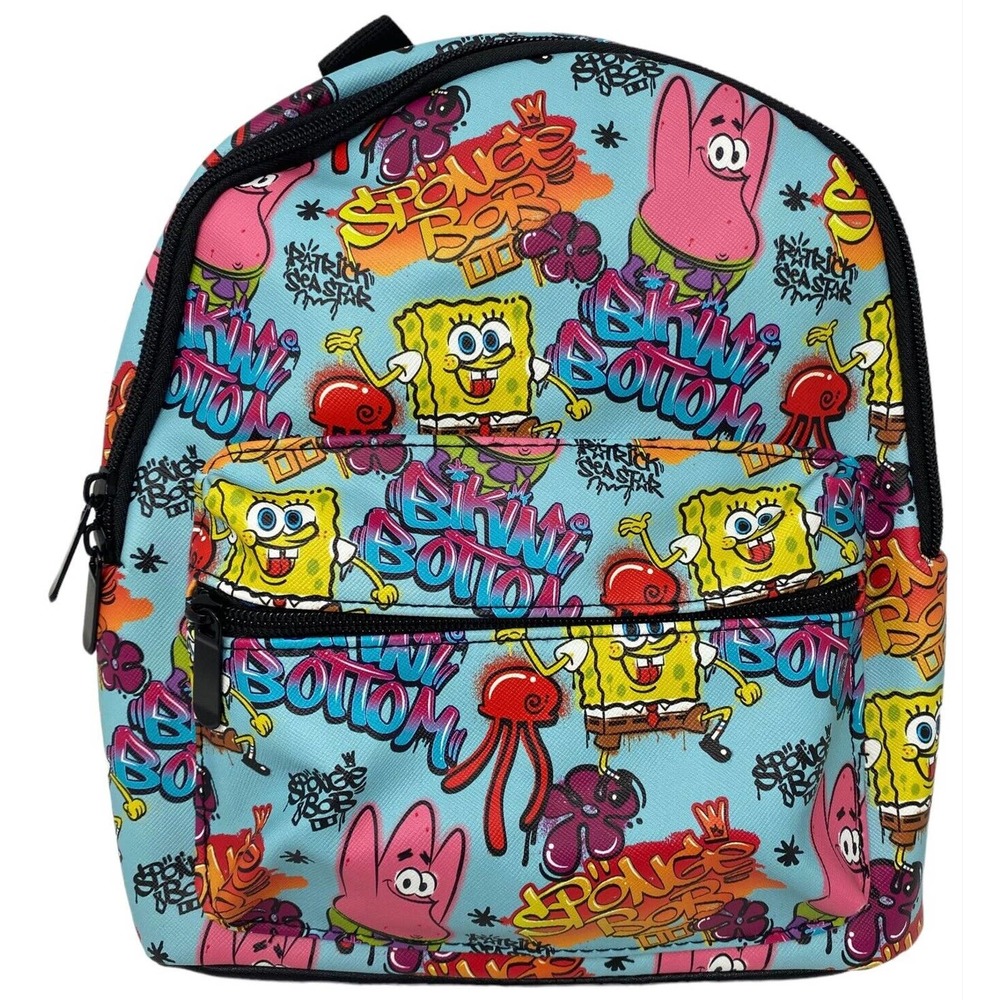SpongeBob SquarePants Nickelodeon Characters Group Faux Leather Mini Backpack